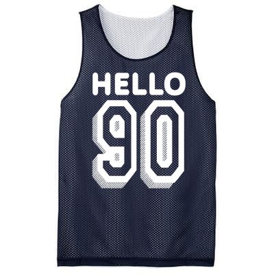 Hello 90 Funny 90th Birthday Mesh Reversible Basketball Jersey Tank