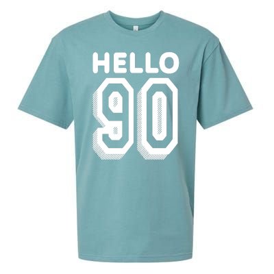 Hello 90 Funny 90th Birthday Sueded Cloud Jersey T-Shirt