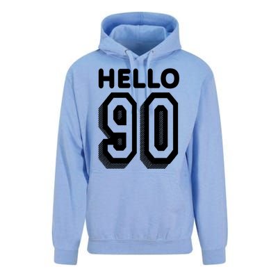 Hello 90 Funny 90th Birthday Unisex Surf Hoodie