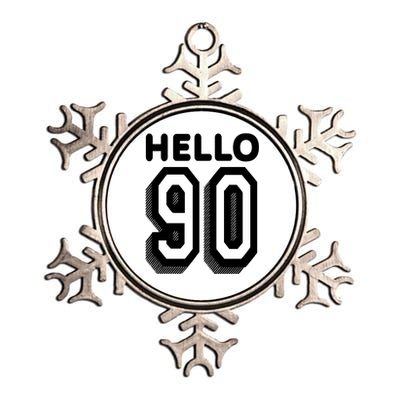 Hello 90 Funny 90th Birthday Metallic Star Ornament