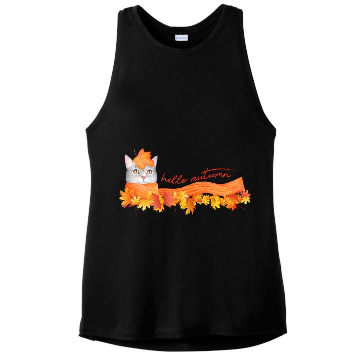 Hello Autumn Cute Cat Ladies PosiCharge Tri-Blend Wicking Tank
