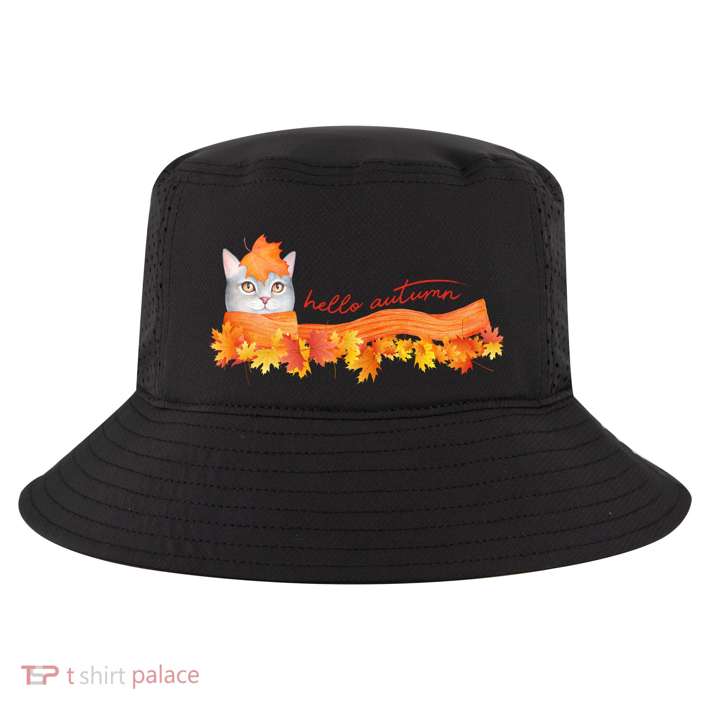 Hello Autumn Cute Cat Cool Comfort Performance Bucket Hat