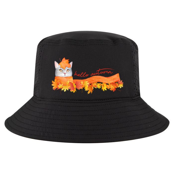 Hello Autumn Cute Cat Cool Comfort Performance Bucket Hat
