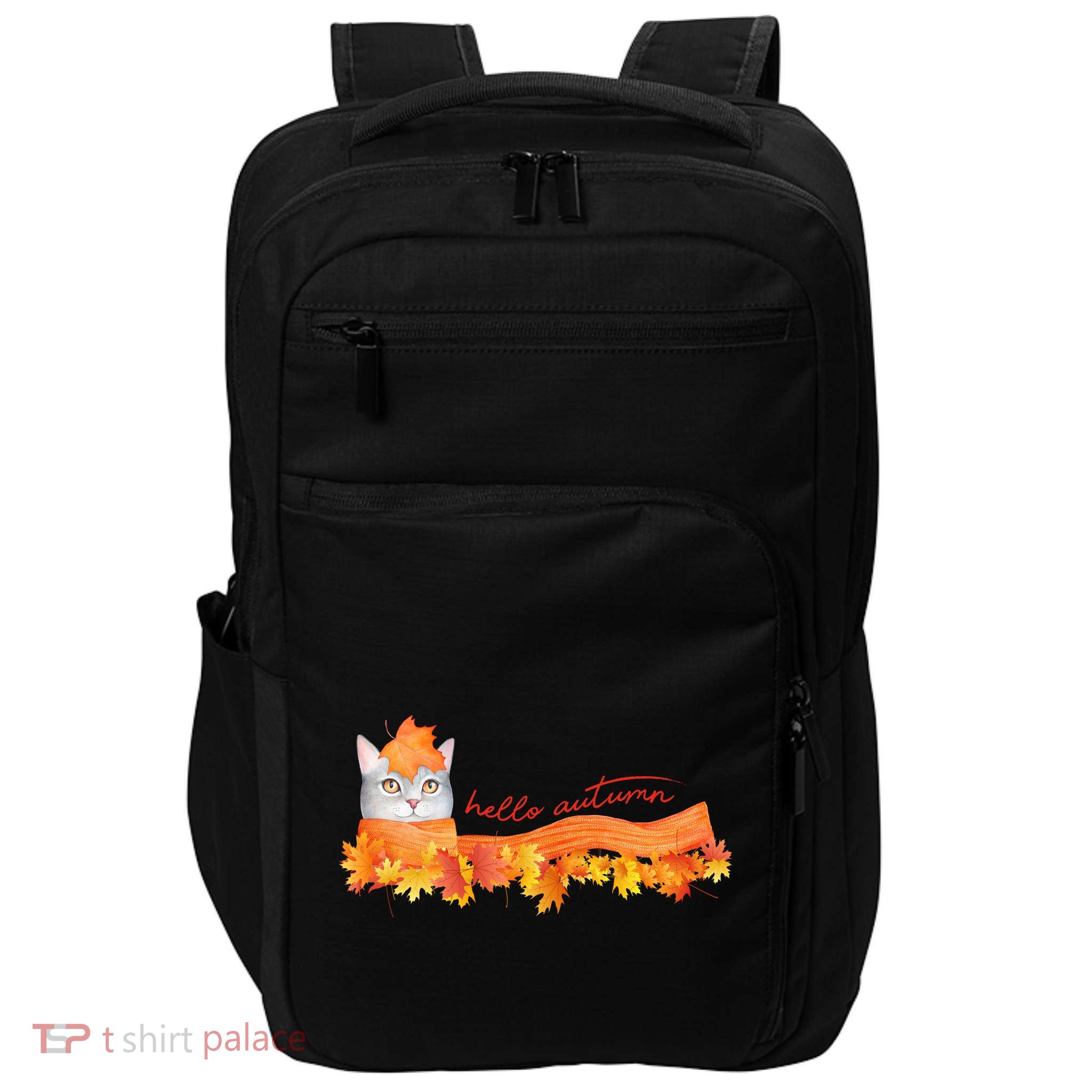 Hello Autumn Cute Cat Impact Tech Backpack
