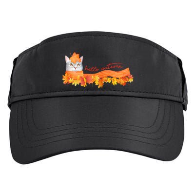 Hello Autumn Cute Cat Adult Drive Performance Visor