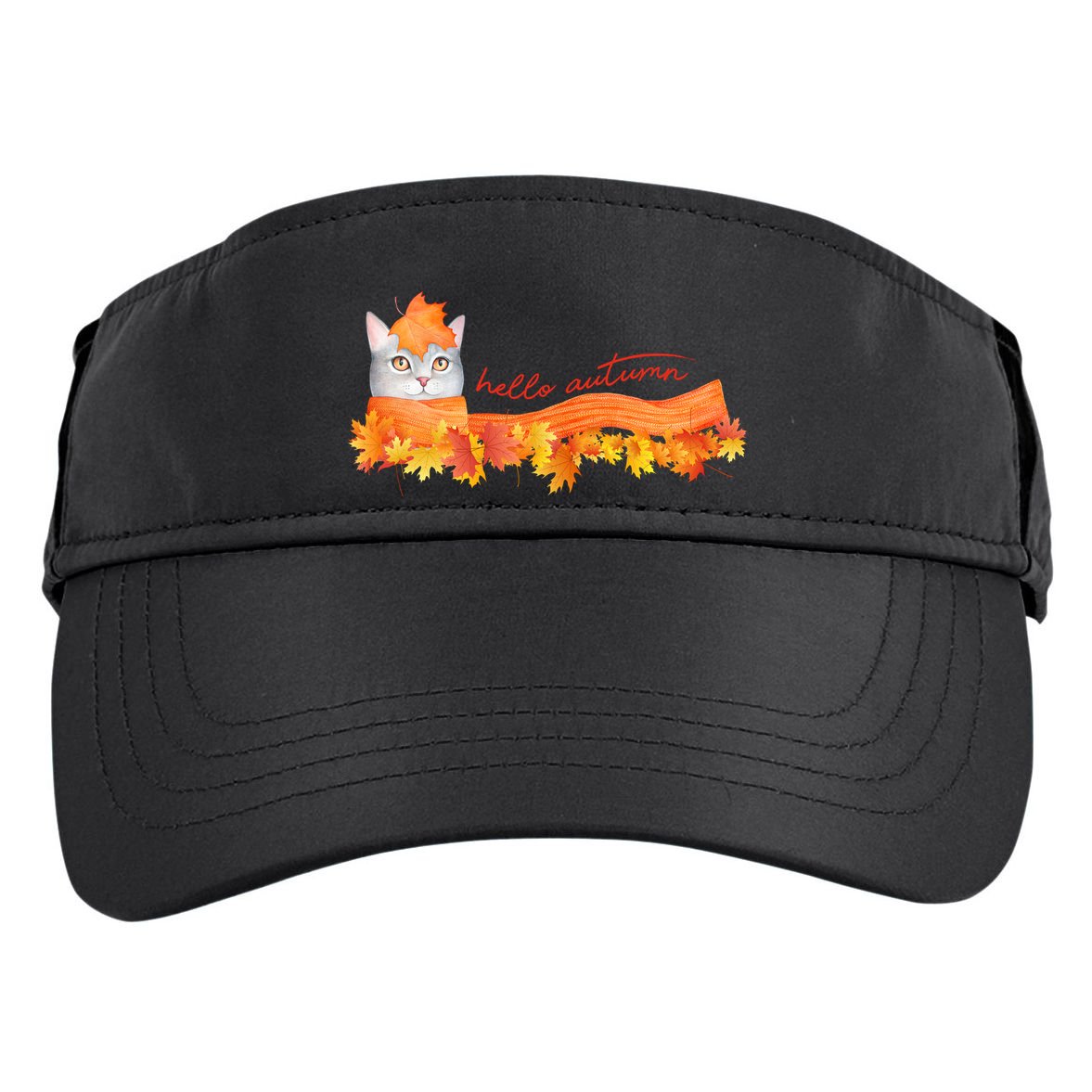 Hello Autumn Cute Cat Adult Drive Performance Visor