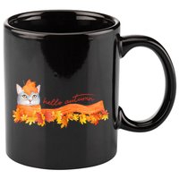 Hello Autumn Cute Cat 11oz C Handle Ceramic Mug