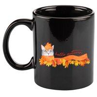 Hello Autumn Cute Cat 11oz C Handle Ceramic Mug
