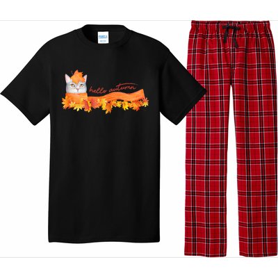 Hello Autumn Cute Cat Pajama Set