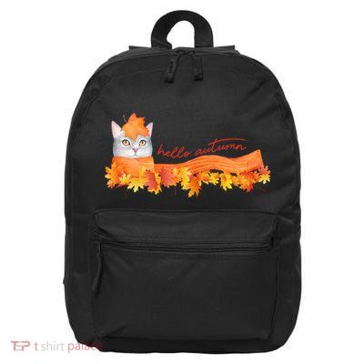 Hello Autumn Cute Cat 16 in Basic Backpack