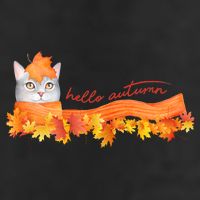 Hello Autumn Cute Cat Golf Towel