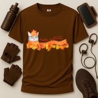Hello Autumn Cute Cat Performance Shirt