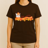 Hello Autumn Cute Cat T-Shirt