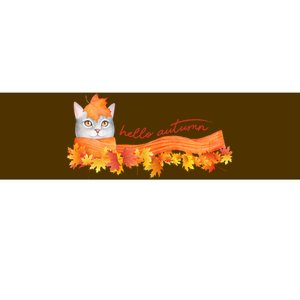 Hello Autumn Cute Cat Bumper Sticker