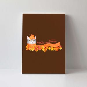 Hello Autumn Cute Cat Canvas