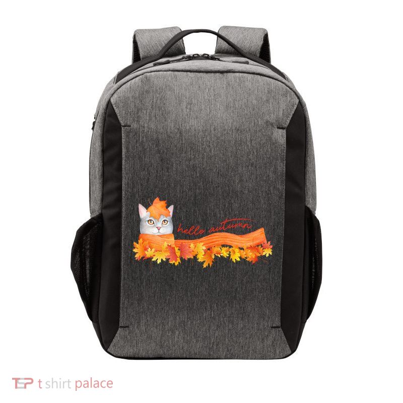 Hello Autumn Cute Cat Vector Backpack