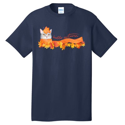 Hello Autumn Cute Cat Tall T-Shirt