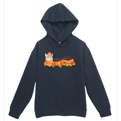 Hello Autumn Cute Cat Urban Pullover Hoodie