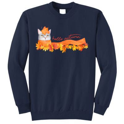 Hello Autumn Cute Cat Tall Sweatshirt