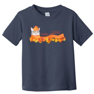 Hello Autumn Cute Cat Toddler T-Shirt