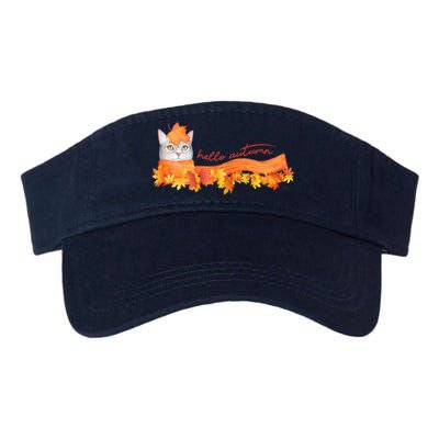 Hello Autumn Cute Cat Valucap Bio-Washed Visor