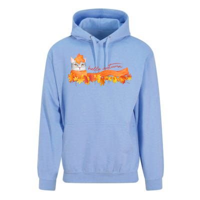 Hello Autumn Cute Cat Unisex Surf Hoodie