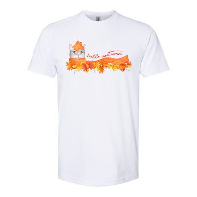 Hello Autumn Cute Cat Softstyle® CVC T-Shirt