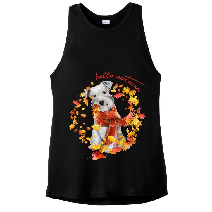 Hello Autumn Cute Dog Ladies PosiCharge Tri-Blend Wicking Tank