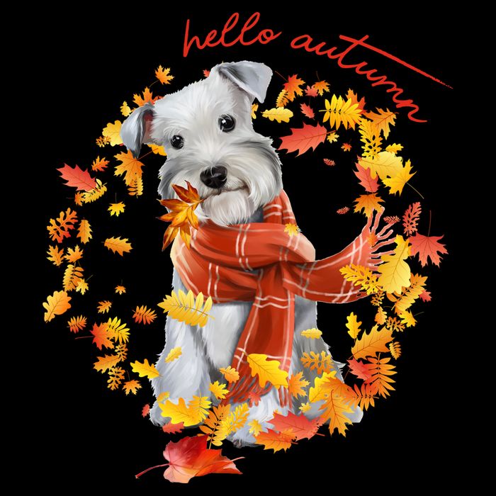 Hello Autumn Cute Dog Hoodie