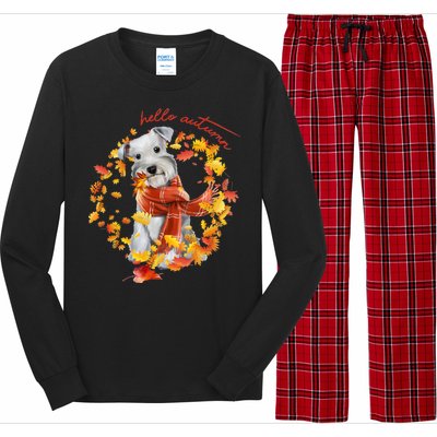 Hello Autumn Cute Dog Long Sleeve Pajama Set