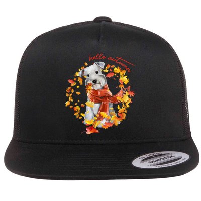 Hello Autumn Cute Dog Flatbill Hat