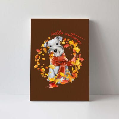 Hello Autumn Cute Dog Canvas