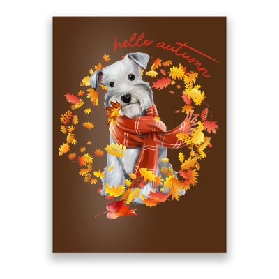 Hello Autumn Cute Dog Poster