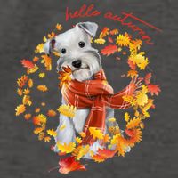 Hello Autumn Cute Dog Vector Backpack