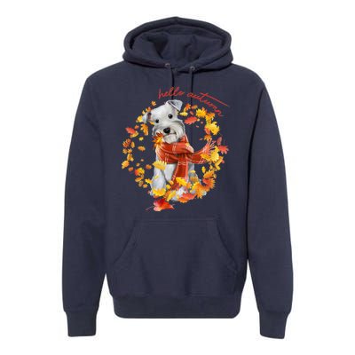 Hello Autumn Cute Dog Premium Hoodie