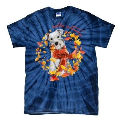 Hello Autumn Cute Dog Tie-Dye T-Shirt