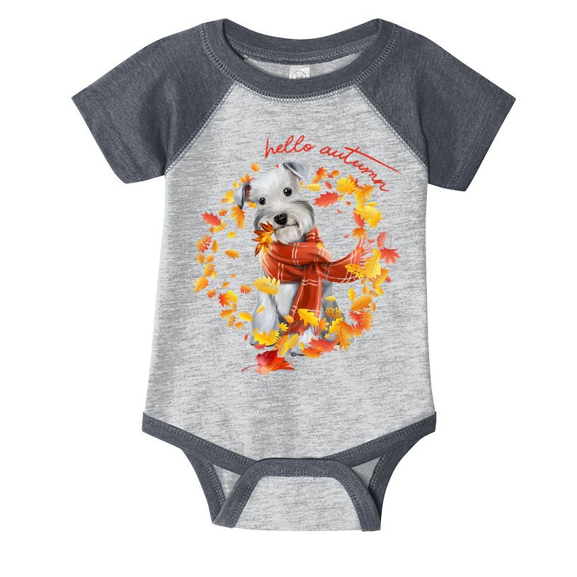 Hello Autumn Cute Dog Infant Baby Jersey Bodysuit