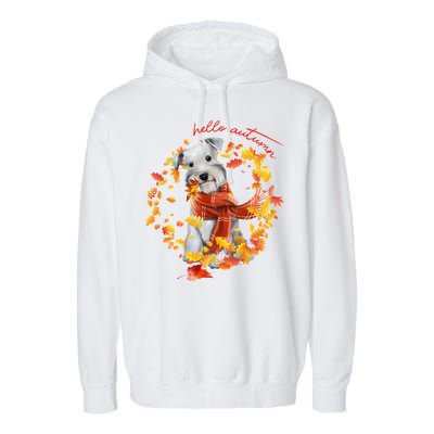 Hello Autumn Cute Dog Garment-Dyed Fleece Hoodie