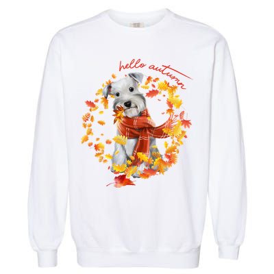 Hello Autumn Cute Dog Garment-Dyed Sweatshirt