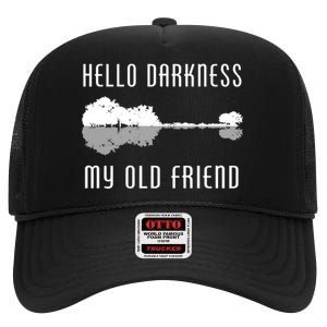 Hello Darkness My Old Friend High Crown Mesh Back Trucker Hat