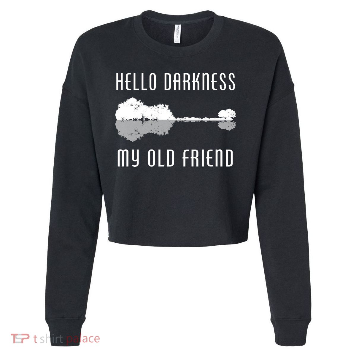 Hello Darkness My Old Friend Cropped Pullover Crew