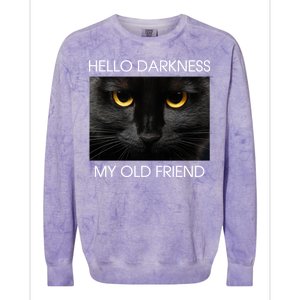 Hello Darkness My Old Friend Cat Colorblast Crewneck Sweatshirt