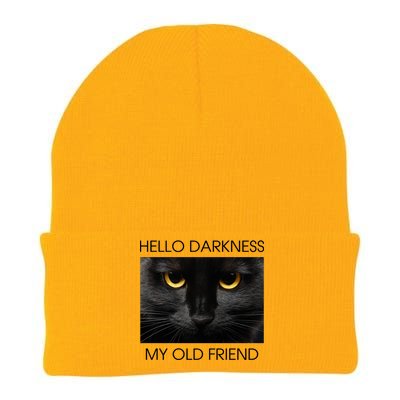 Hello Darkness My Old Friend Cat Knit Cap Winter Beanie