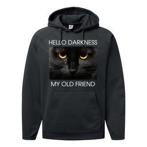 Hello Darkness My Old Friend Cat Performance Fleece Hoodie