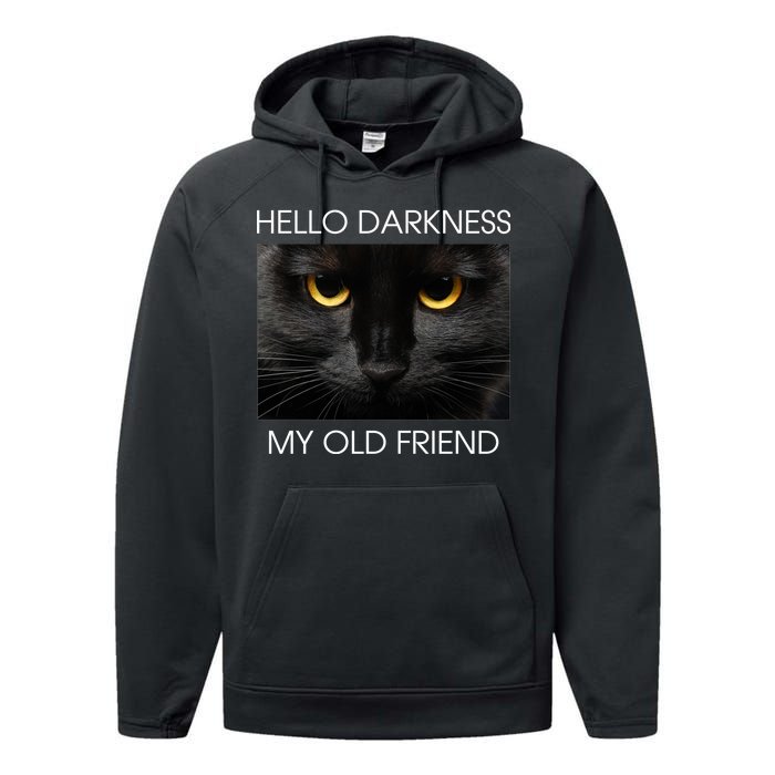 Hello Darkness My Old Friend Cat Performance Fleece Hoodie