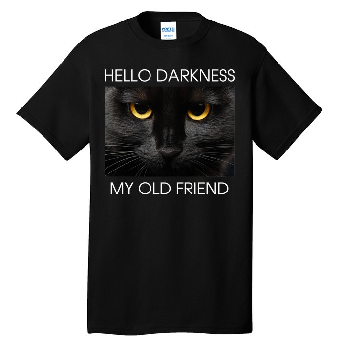 Hello Darkness My Old Friend Cat Tall T-Shirt