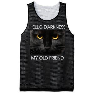 Hello Darkness My Old Friend Cat Mesh Reversible Basketball Jersey Tank