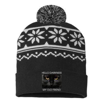 Hello Darkness My Old Friend Cat USA-Made Snowflake Beanie