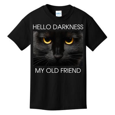 Hello Darkness My Old Friend Cat Kids T-Shirt