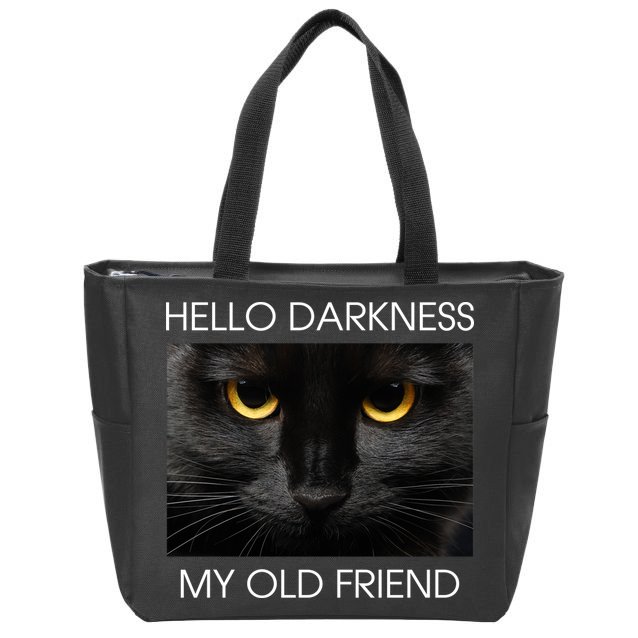 Hello Darkness My Old Friend Cat Zip Tote Bag